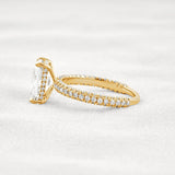 Lab Created Moissanite Diamond Radiant Cut Pave Set Ring