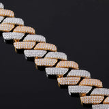 Dual Tone Moissanite 20MM Ice Out Cuban Liked Chain For Him