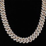 Dual Tone Moissanite 20MM Ice Out Cuban Liked Chain For Him