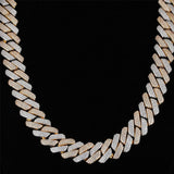 Dual Tone Moissanite 20MM Ice Out Cuban Liked Chain For Him