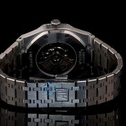 Iced Out Moissanite Stylish Black Dial Stainless Steel Wrist Watch