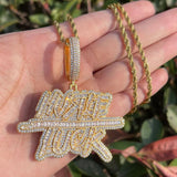 Iced Out Letter Baguette Cut Moissanite Pendant Rapper