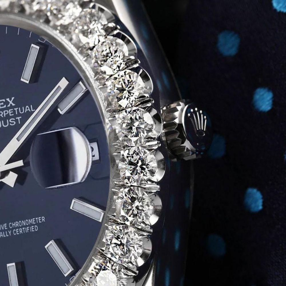 41mm D Color Moissanite Blue Index Dial Luxury Watch