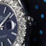 41mm D Color Moissanite Blue Index Dial Luxury Watch