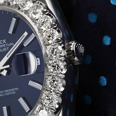 41mm D Color Moissanite Blue Index Dial Luxury Watch