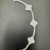 925 Sterling Silver Clover Tennis Bracelet