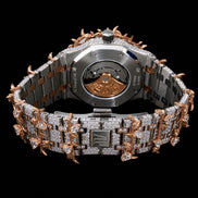 Dual Tone Leafe Style Moissanite Diamond Unique Style Men's Watch