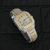 Dual Tone Arabic Dial Moissanite Hip Hop Watch
