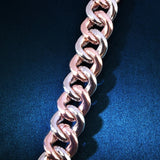 Dual Tone Moissanite Diamond Miami Cuban Link Bracelet