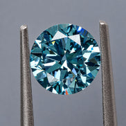 Round Cut Blue Lab Grown Diamond, Eco Friendly CVD Loose Diamond