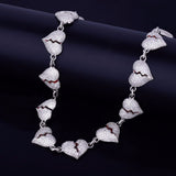 Iced Out Moissanite Diamond Broken Heart Cuban Chain