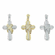 Hip Hop Iced Crossover Cross Moissanite Pendant