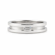 Emerald Cut Moissanite Bezel Set Solitaire Men's Ring