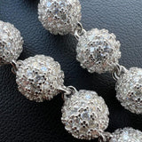 925 Sterling Silver Ball Link Bracelet For Men's