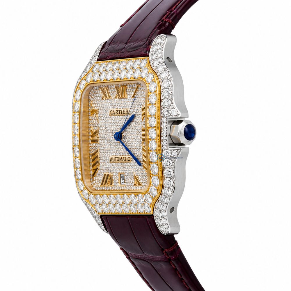 Leather Belt Moissanite Luxury Daily Wear Watch