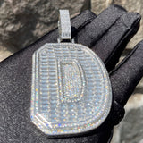 Bubble Letter Silver Moissanite Baguette Pendant