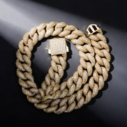 Row Link Moissanite Diamond Cuban Chain For Men's