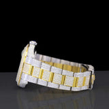 Dual Tone Roman Dial Iced Out Moissanite Expensive Watch