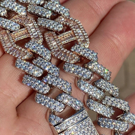 Dula Tone Moissanite Miami Cuban Link Bracelet