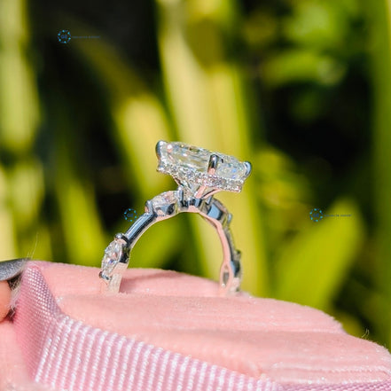 10K White Gold Radiant Cut Engagement Ring For Women