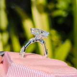 10K White Gold Radiant Cut Engagement Ring For Women