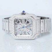 Skeleton Full White Moissanite Watch for Men's