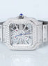 Skeleton Full White Moissanite Watch for Men's