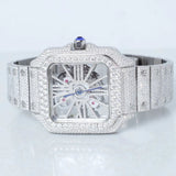 Skeleton Full White Moissanite Watch for Men's