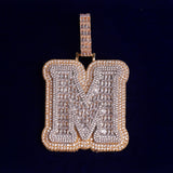 Iced Single Initial Letters A-Z Baguette Hip Hop Necklace For Women