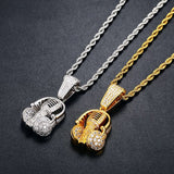 Rock Music Headphones Iced Out Moissanite Pendant