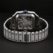 Iced Out Skeleton Moissanite Automatic Watch