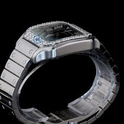 Blue Color Moissanite Diamond Wrist Luxury Watch