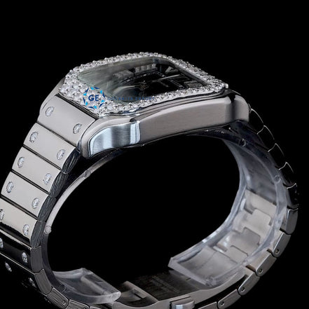Blue Color Moissanite Diamond Wrist Luxury Watch
