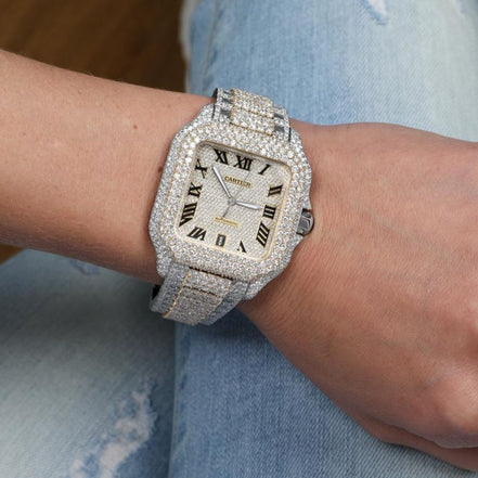 Automatic Dual Tone D Color Moissanite Watch