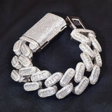 Iced Out Baguette Cuban Link Moissanite Bracelet