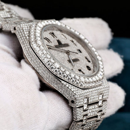 Arabic Numeric Moissanite Diamond Watch