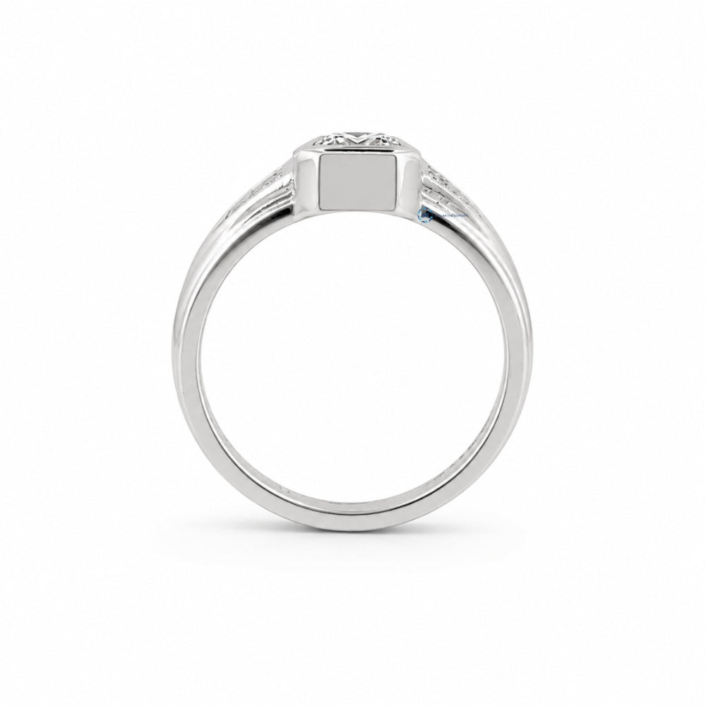 Moissanite Emerald Cut Solitaire Engagement Ring For Men's
