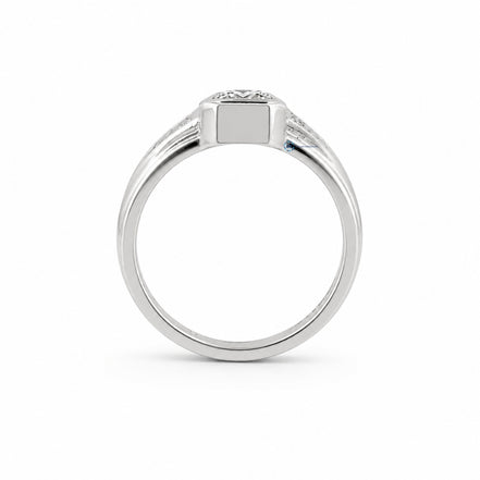 Moissanite Emerald Cut Solitaire Engagement Ring For Men's
