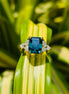 Green 4CT Emerald Cut Seven Stone Lab Grown Diamond Ring
