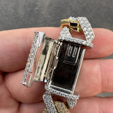 Dual Tone Cuban Link Moissanite Diamond Bracelet