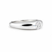 Men's Round Cut Moissanite Solitaire Ring in 14K White Gold