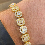 Cluster Moissanite Diamond Tennis Link Bracelet