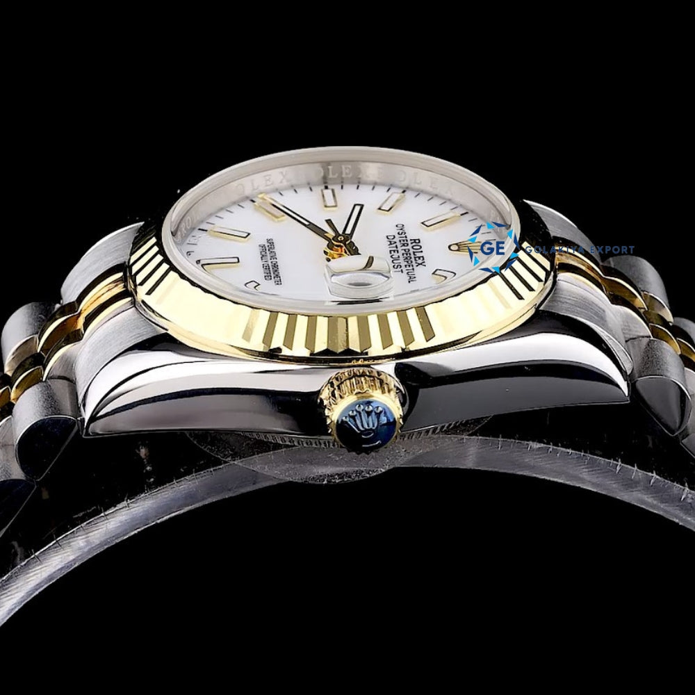 Date Just Golden & Silver Tone White Dial Unisex Watch