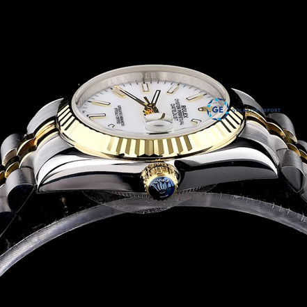 Date Just Golden & Silver Tone White Dial Unisex Watch