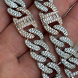 Dual Tone Moissanite Diamond Unisex Hip Hop Bracelet