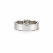 Emerald Moissanite Tension Set Solitaire Men's Ring
