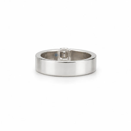 Emerald Moissanite Tension Set Solitaire Men's Ring