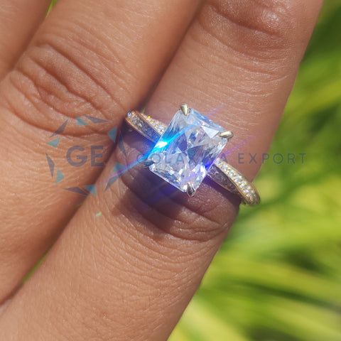2.5CT Radiant Cut Twisted Band Anniversary Ring