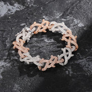 925 Sterling Silver Moissanite Crown Of Thorns Bracelet