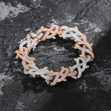 925 Sterling Silver Moissanite Crown Of Thorns Bracelet
